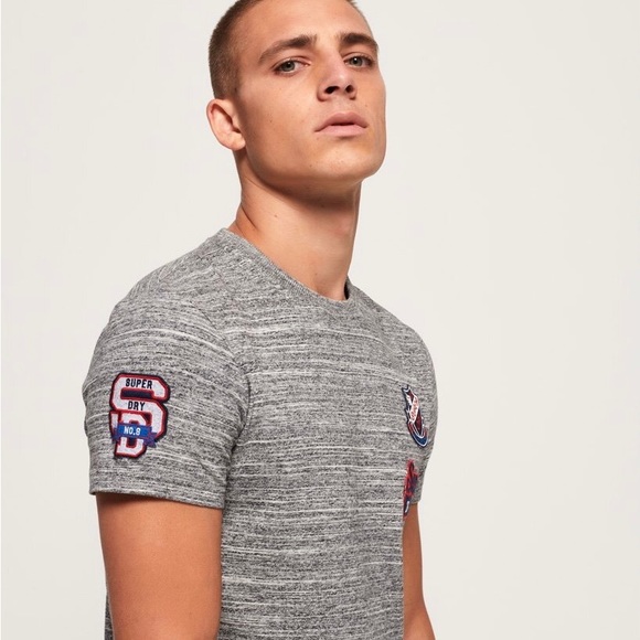 SuprerDry Men’s Patches Gray Tee S - Picture 8 of 8